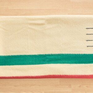 Vintage 4 Point Wool Blanket / Hudson's Bay Style / Striped
